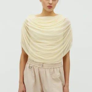 Bottuna Drapy Mesh Top - Butter Yellow